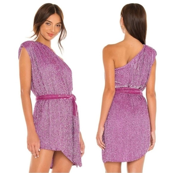 Gorgeous one shoulder sequin Retrofete lavender Ella Retrofete Dress, XS - Picture 5 of 8